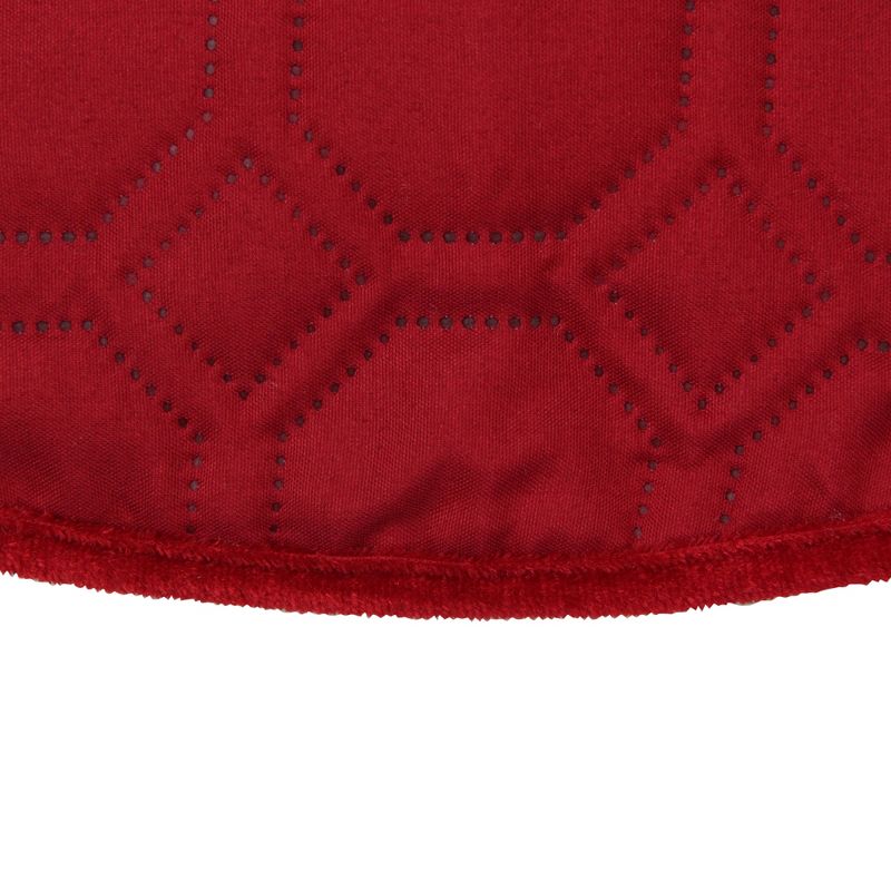Northlight 18” Solid Red Quilted Christmas Hexagon Mini Tree Skirt, 2 of 3