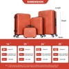 Vynxaria 4-Piece Dark Orange ABS Lightweight Luggage Set 14" Makeup Box 20/24/28" Suitcases with Aircraft Wheels - 2 of 4