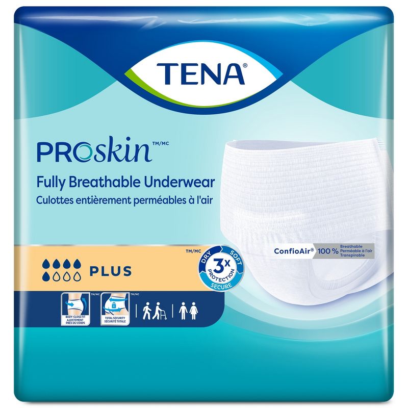 TENA ProSkin Plus Adult Disposable Underwear with ConfioAir Breathable Technology, 1 of 3