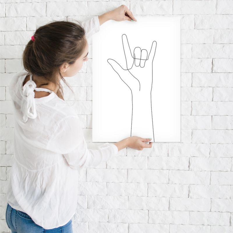 Americanflat Minimalist Love Hand Gesture By Explicit Design Poster Art Print, 3 of 9