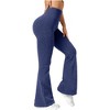 BABYYER Women Ribbed Flare Leggings, High Waist Stretchy Yoga Pants, Lightweight Workout Fitness Trousers - 2 of 4