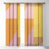 June Journal Shapes in Vintage Modern Pink Single Panel Sheer Window Curtain - Deny Designs - image 2 of 4