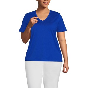 Lands' End Women's Relaxed Supima Cotton V-Neck T-Shirt - 1 of 3