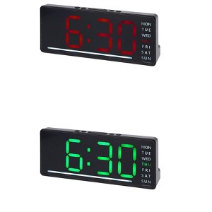 REGALWOVEN 2 Pcs Plastic Digital Corded Electric Accurate Alarm Clock 6.1 x 2.4 x 1 inch - 1 of 4