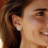 Ross-Simons 5-5.5mm Cultured Pearl and 1.50 ct. t.w. White Zircon Earrings in 18kt Gold Over Sterling - 2 of 3