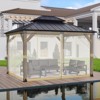 Aoodor Universal 12 x 16 ft. Gazebo Replacement Mosquito Netting Screen 4-Panel Sidewalls with Double Zipper  (Only Netting) - 2 of 4