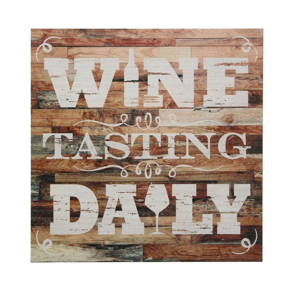 Photos - Wallpaper Rustic Wine Tasting Daily Themed Wood Wall Decor - Stonebriar Collection