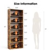 GlasFlength Decorative Bookshelf Creative and Unique Styling, Multifunctional Storage with Open Display Bookshelves, Brown, 23.8"*9.2"*63" - 2 of 4