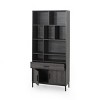 Bookshelf Contemporary with Hidden Cabinet and Open Cubbies for Home Office Storage 31in Wide - 3irtyhousy - 3 of 4