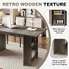 63" Farmhouse Dining Table, Wood Kitchen Table, 4 Storage Shelves, Rustic Wooden Rectangular Kitchen Table, Seats 4-6, for Dining Room - 4 of 4