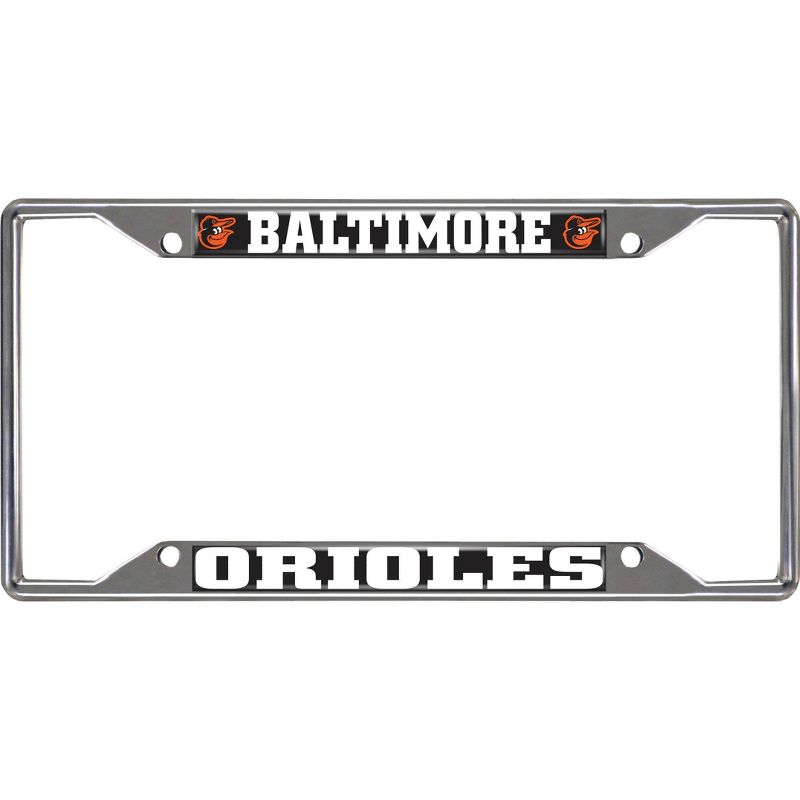 MLB Baltimore Orioles Stainless Steel License Plate Frame, 1 of 4