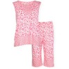 JEFFRICO Pajamas For Women Capri Set Sleepwear Soft Pajamas Short Sleeve Pajama Sleepshirt With Capri Pants - 2 of 4