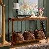 Natural Linen Console Table with Shelf Mahogany Brown - Threshold™ designed with Studio McGee - 2 of 4