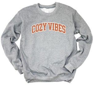 Simply Sage Market Women's Varsity Cozy Vibes Gildan Sweatshirt - 1 of 2
