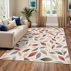 Extra Large Modern Area Rug Clearance Leaves Pattern Non-Slip Non-Shedding Ultra Soft Foldable Botanical Floor Cover Kids Room - 2 of 4
