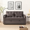 APRILSOUL55.10"Modern Velvet Loveseat Futon Sofa Couch w/Pullout Bed,Small Love Seat Lounge Sofa - 2 of 4