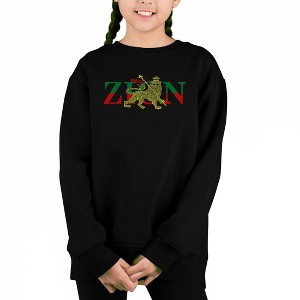 LA Pop Art Zion - One Love - Girl's Word Art Crewneck Sweatshirt - 1 of 3