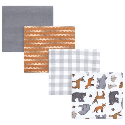 Hudson Baby Unisex Baby Cotton Flannel Receiving Blankets, Rustic Woodland, One Size