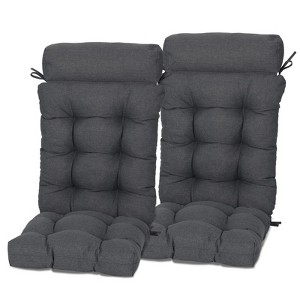 Aoodor 18 x 47 inch Tufted Outdoor Chair Cushion, Water Resistant & Fade Resistant Polyester High Back Patio Adirondack Chair Cushion, Set of 2 - 1 of 4