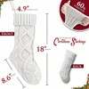 18 Inches Large Stockings 6Pcs Burgundy Ivory White Stretchable Knitted Christmas Stockings with 50pcs Personalizable Tags Family - 2 of 4