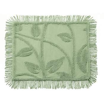 Collections Etc Soft and Luxurious Leaf Vine Chenille Pillow Sham Sham Sage