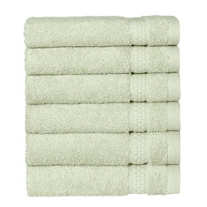 Linum Home Textiles 100% AEGEAN Long Staple Turkish Cotton STARLIGHT Terry Washcloths (Set of 6) - 1 of 4