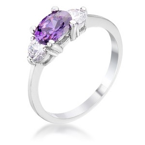 Slickblue Elegant 1 Ct. 3-Stone Ring for Women - Perfect for Bridal or Everyday Wear 4 Color Options, Size 5-10 - 1 of 3