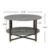 VYNXARIA 31.5x31.5x18.3 Round Coffee Table With 2-Tier Storage,Farmhouse Living Room Cocktail Table With Black Metal Leg,Easy Assembly - 4 of 4