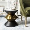 Azizi Stone Top Side Table - Black/Gold - Safavieh - image 2 of 4