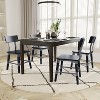 Emma and Oliver Set of 4 Black Beechwood Dining Chairs with Wood Frames - 2 of 4