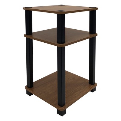 Redmon 3-Tier Shelf Side Table, Freestanding Storage Unit, Oak Woodgrain