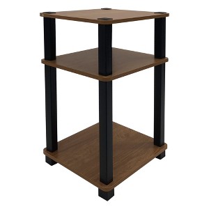 Redmon 3-Tier Shelf Side Table, Freestanding Storage Unit, Oak Woodgrain - 1 of 4