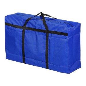 Unique Bargains Foldable Storage Totes with Zipper for Bedding Clothes 1 Pcs Blue - 1 of 4
