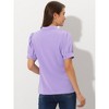 Allegra K Women's Work Office Half Placket Ruffled Puff Sleeve Blouse - 4 of 4