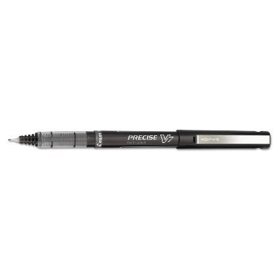 Pilot Precise V7 Roller Ball Stick Pen, Needle Point, 0.7mm Fine - Black Ink (12 Per Pack)