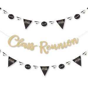 Big Dot of Happiness Reunited - School Party Letter Banner Decoration - 36 Banner Cutouts and No-Mess Real Gold Glitter Class Reunion Banner Letters - 1 of 4