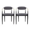 NicBex Set of 2 Modern Fabric Dining Chairs with Curved Backrest, Upholstered Metal Frame Side Chairs for Kitchen, Dining Room - 3 of 4
