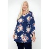 Slickblue Floral Print Plus Size Tunic, Bubble Sleeve Blouse, Stylish for Everyday Wear, Size & Color Options - 2 of 3