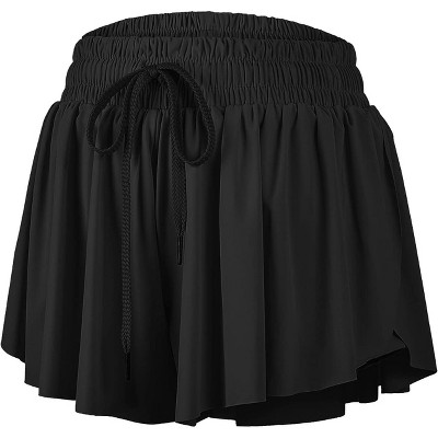 Sportneer Black 3"Inseam Small Flowy Athletic Shorts for Women Gym Yoga Workout Running Short Pants Tennis Skort Skirt