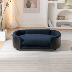 Pet Sofa,Luxury Dog Beds With Solid Wood Legs And Bent Wood Back,Dog Couch Bed,Affordable Dog Kennel,Unique Dog Beds-Cuddlewood - 1 of 4
