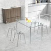4Pcs Dining Chairs, Modern Style Armless Crystal Chair With Metal Legs, Nordic Creative Makeup Stool Negotiation Chair Set - 3 of 4