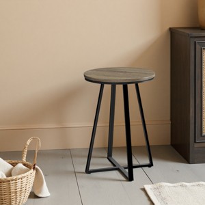 FONTOI End Tables Round Living Room Side Table Modern Nightstand with Metal Leg for Bedroom Office Furniture, Brown, 15.75"*15.75"*21.75" - 1 of 4