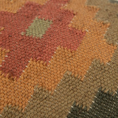 18" Earthtones Southwestern Wool and Jute Pillow Cover