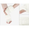 INSPIRE CHIC Women's Elastic Faux Fur Knit Half Finger Thumb Hole Wrist Sleeves Gloves for Windproof Dress 1Pair - 3 of 4