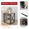 NicBex Industrial 3-Tier End Table with Drawer, Tempered Glass & Metal Frame Side Table, Modern Nightstand for Bedroom, Living Room Small Table - 4 of 4