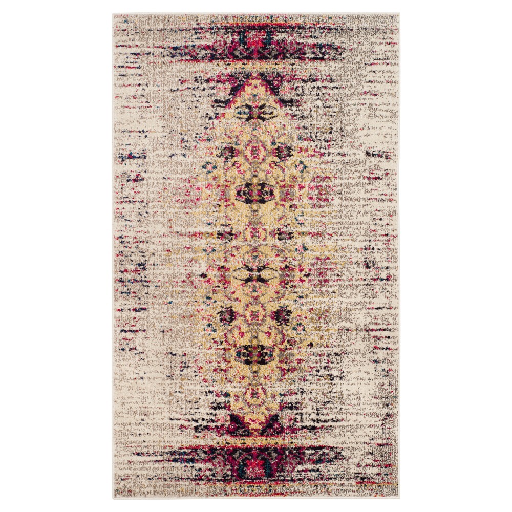 3'x5' Ivory/Pink Solid Loomed Accent Rug - Safavieh