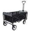 VYNXARIA Collapsible Foldable Wagon Cart with strapping system Beach Wagon Utility Cart Utility Wagon Grocery Cart,Black - 3 of 4