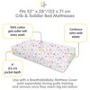 BreathableBaby Cotton Percale Fitted Sheet, For 52" x 28" Crib & Toddler Bed Mattress, Floral Marks (2-Pack) - 3 of 4