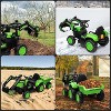12V Kids 3 in 1 Ride on Excavator & Tractor with Detachable Trailer, Kids Electric Vehicles with LED Lights - 2 of 4