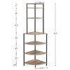 6-Tier Rustic Corner Bookshelf with Open Wood Shelves and Metal Frame,Freestanding Small Shelving Unit for Plants and Living Room-Baofuwish - 4 of 4